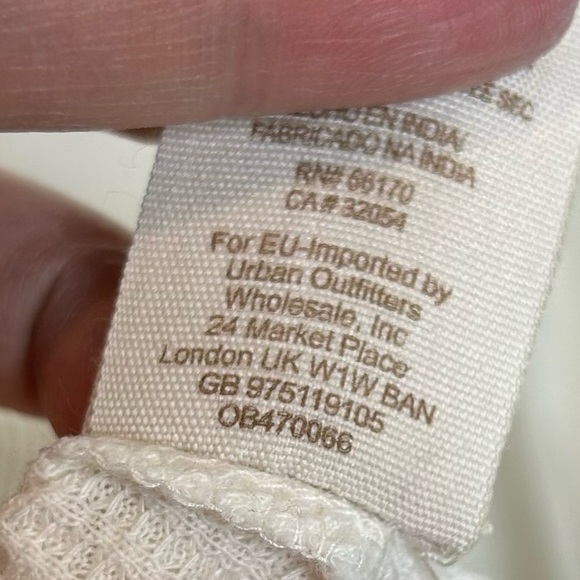 Free People FP X Marion Embroidered Thermal Long Sleeve Shirt Cream - Picture 9 of 9